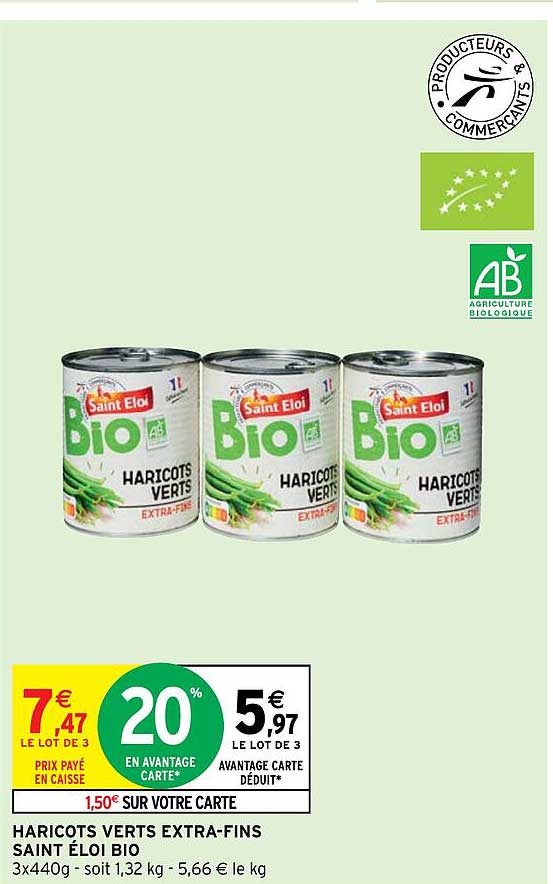 haricots verts extra-fins saint éloi bio