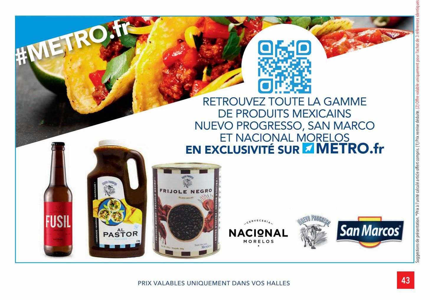 la gamme de produits mexicains nuevo progresso, san marco et nacional morelos