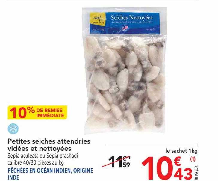 petites seiches attendries vidées et nettoyées