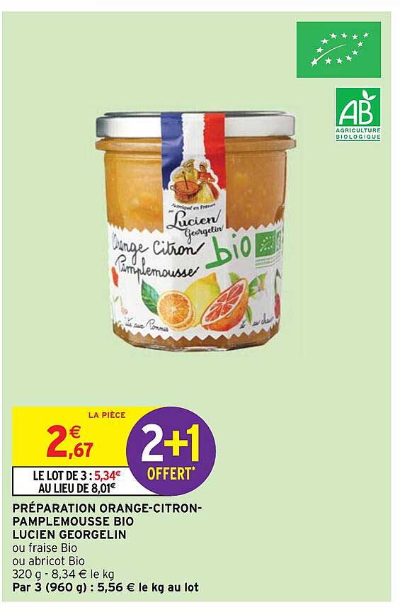 préparation orange-citron-pamplemousse bio lucien georgelin
