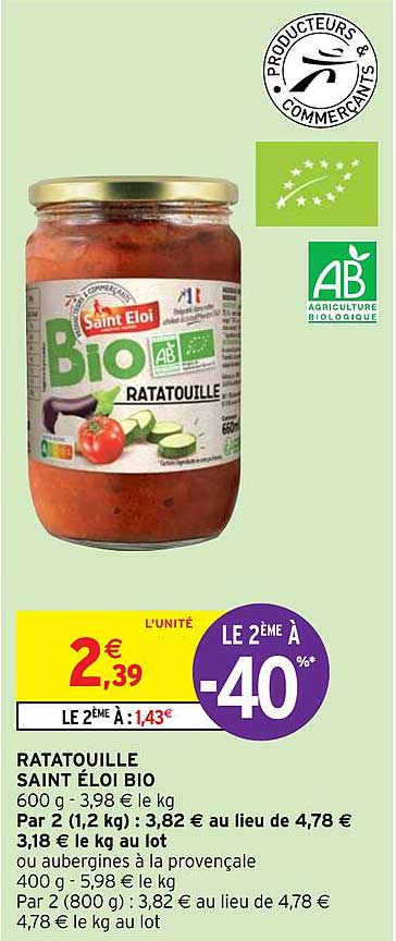 Ratatouille Saint éloi Bio
