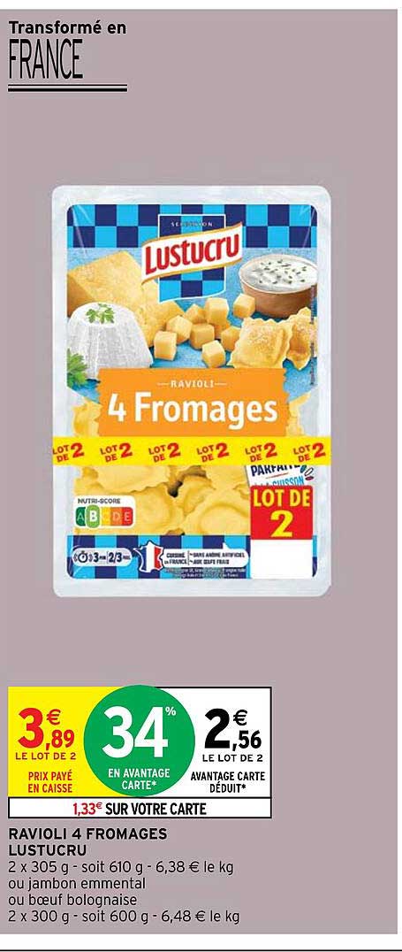 Ravioli 4 Fromages Lustucru