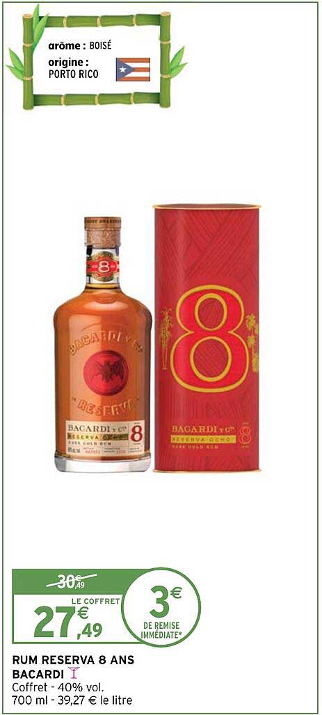 rum réserva 8 ans bacardi