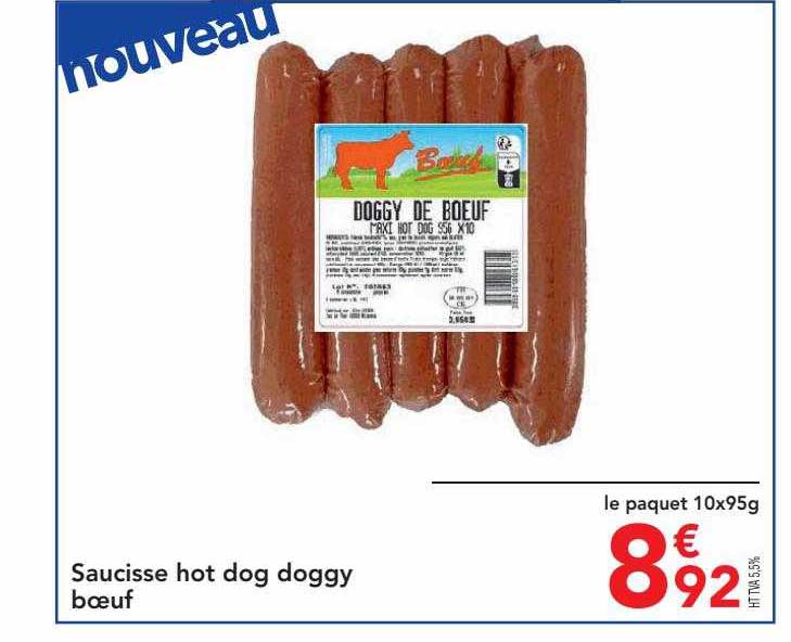 saucisse hot dog doggy bœuf