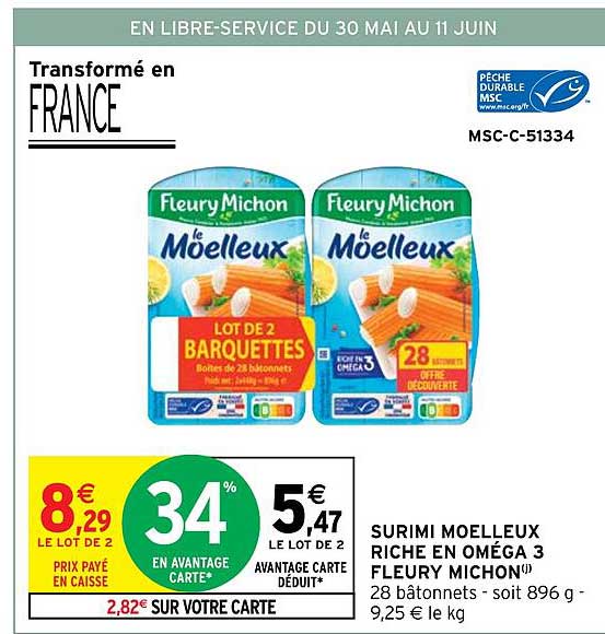 surimi moelleux riche en oméga 3 fleury michon