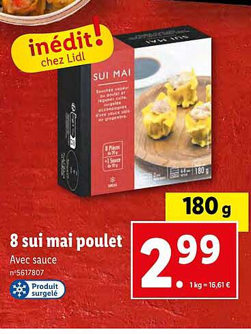 8 sui mai poulet