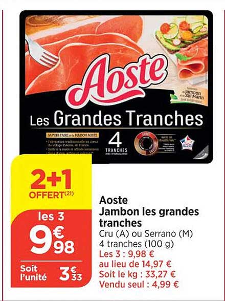 aoste jambon les grandes tranches