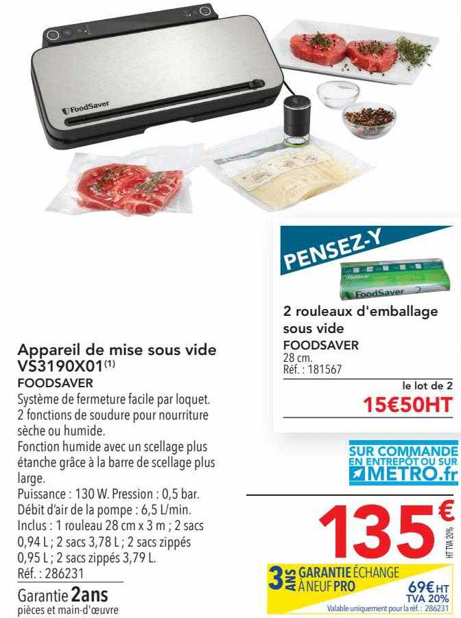 appareil de mise sous vide vs3190x01 foodsaver