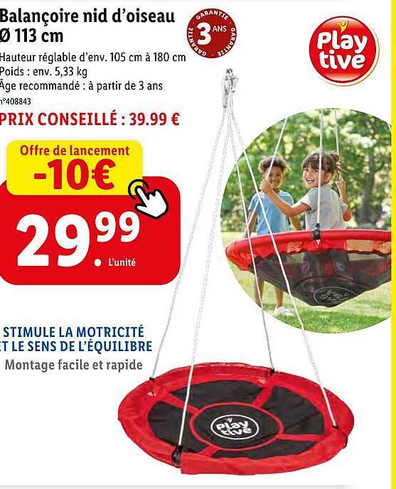 balançoire nid d'oiseau ø113 cm