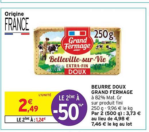 beurre doux grand fermage