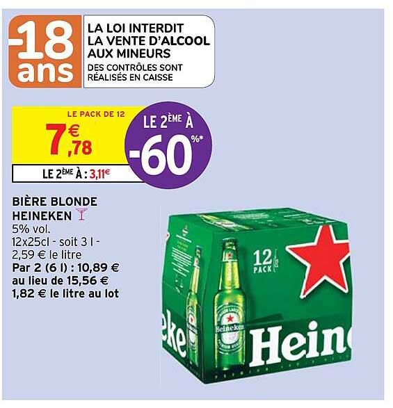 Bière Blonde Heineken