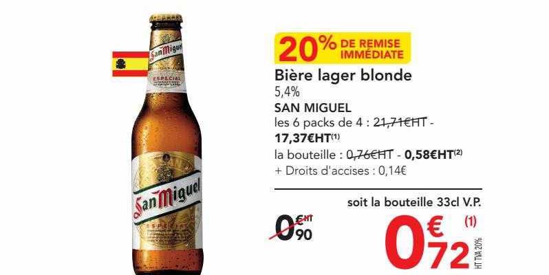 bière lager blonde san miguel
