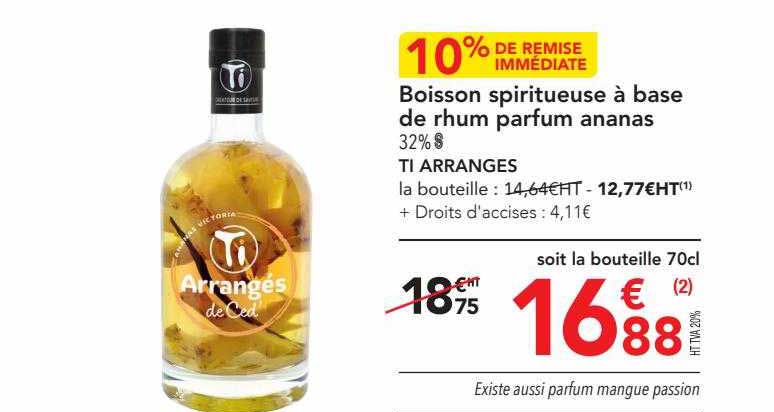boisson spiritueuse à base de rhum parfum ananas ti arranges