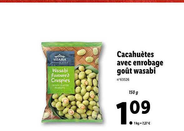 cacahuètes avec enrobage goût wasabi