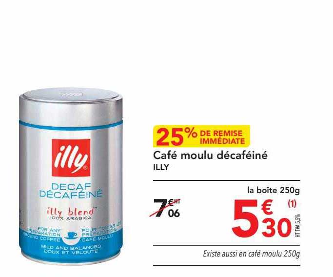 Café Moulu Décaféiné Illy