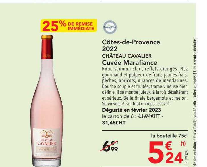 côtes-de-provence 2022 château cavalier cuvée marafiance