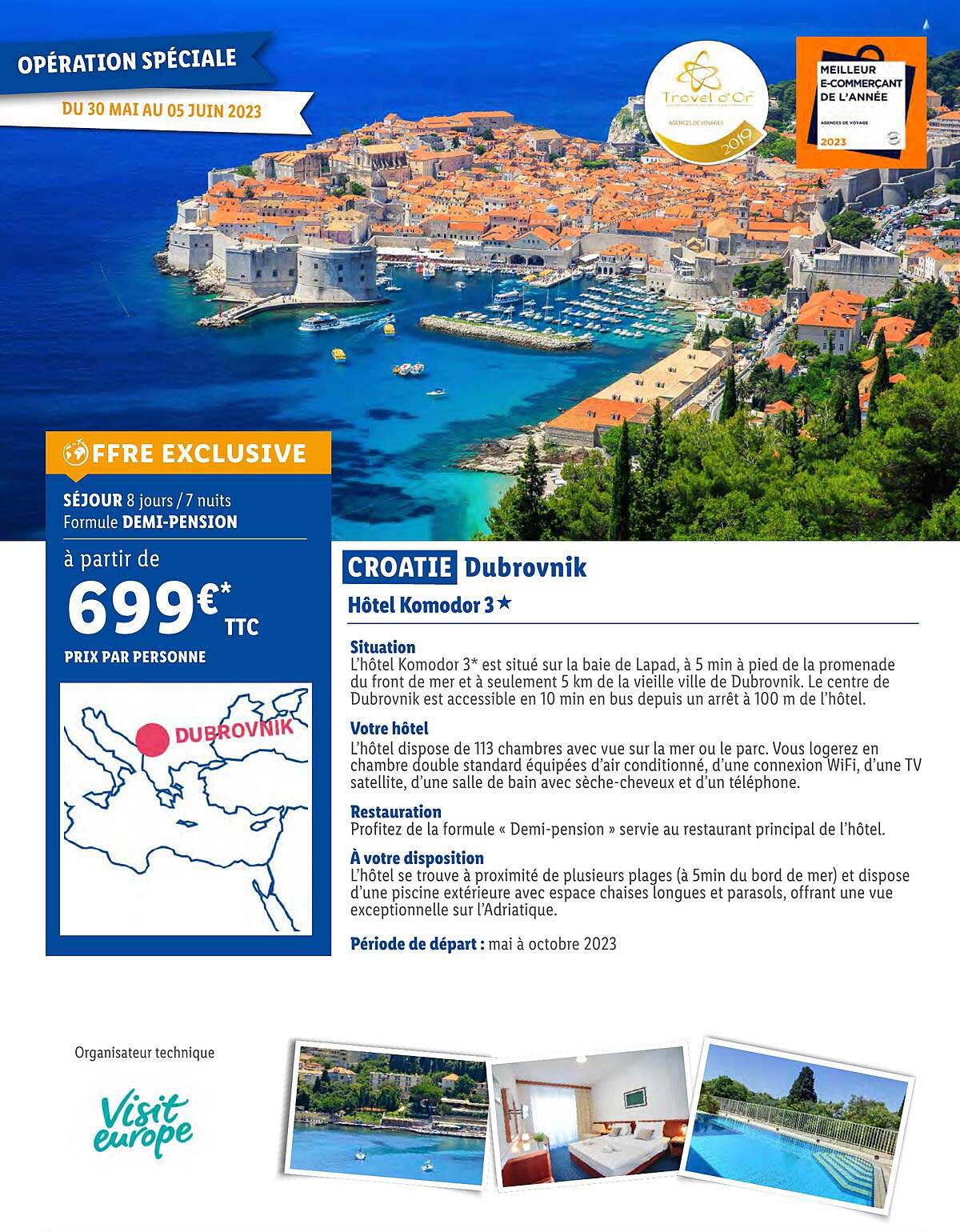 croitie dubrovnik : hôtel komodor 3*