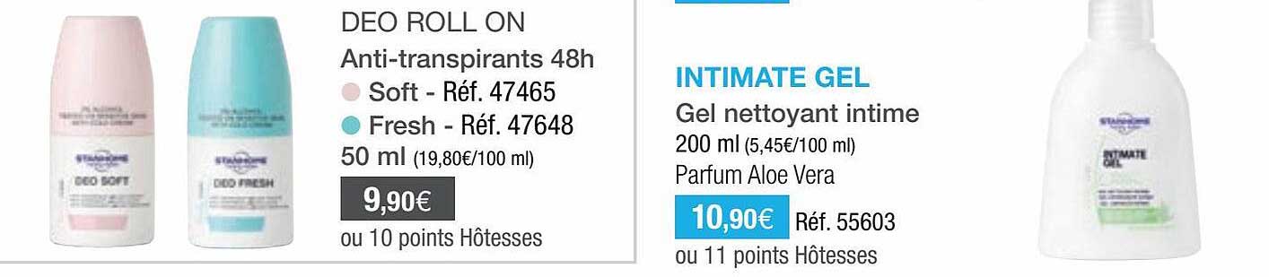 déo roll on, intimate gel