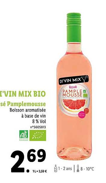 di'vin mix bio rosé pamplemousse