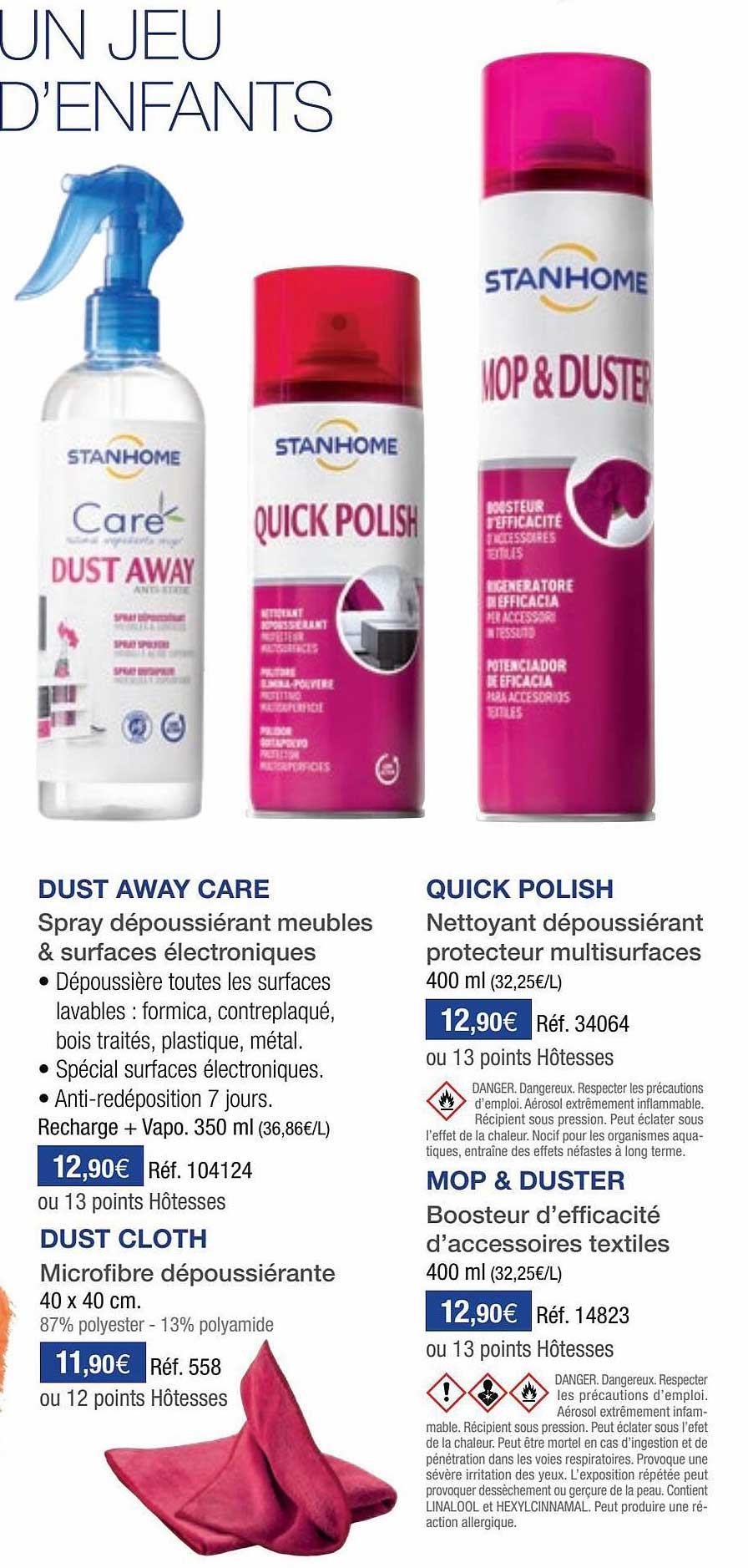 dust away care, quick polish, mop & duster