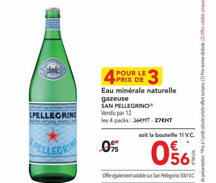 eau minérale naturelle gazeuse san pellegrino