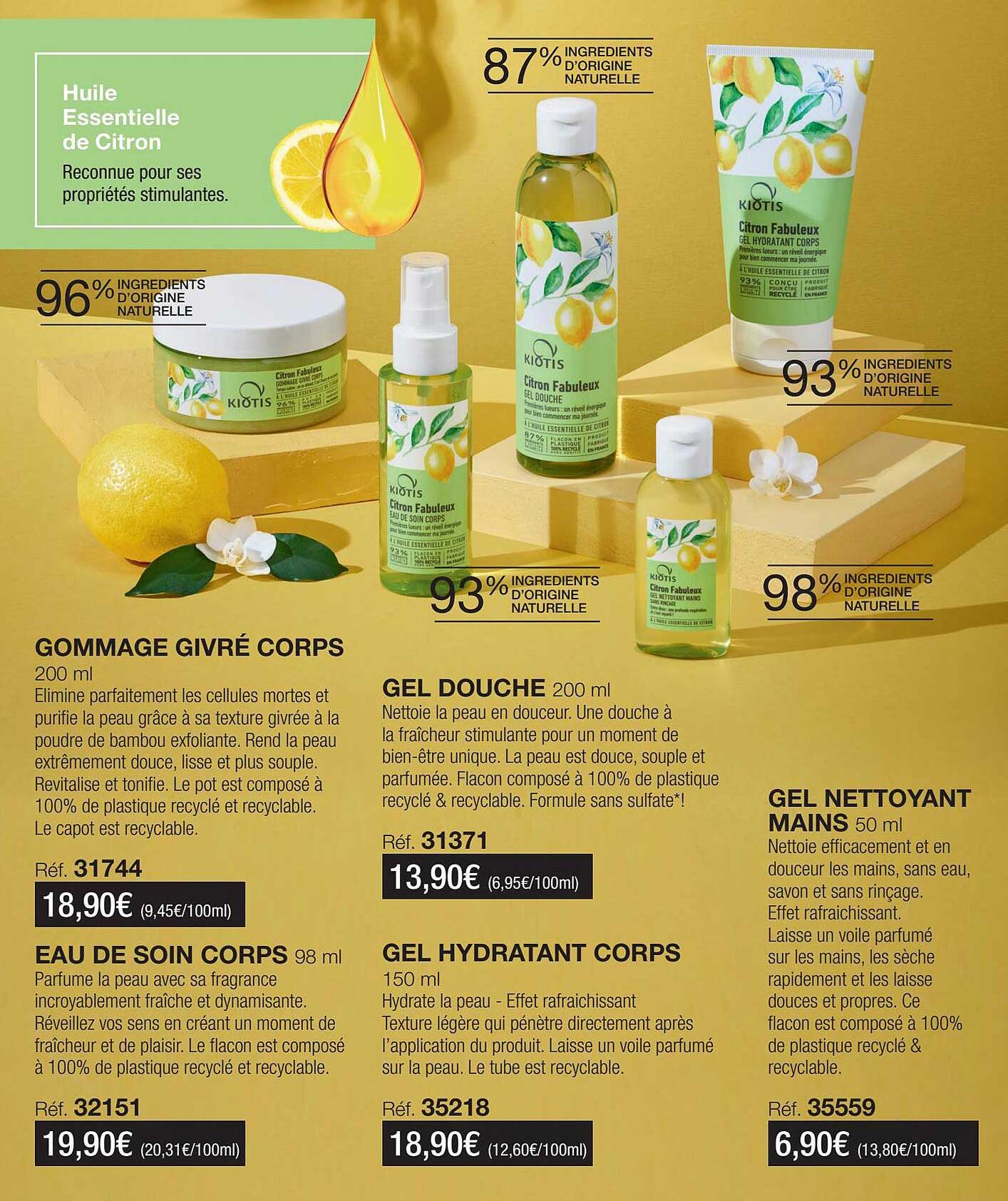 gomamge givré corps, eaux de soin corps, gel douche, gel hydratant corps, gel nettoyant mains