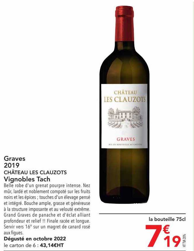 graves 2019 château les clauzots vignobles tach