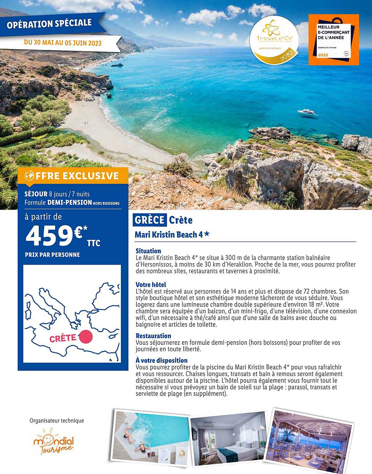 grèce crète : mari kristin beach 4*