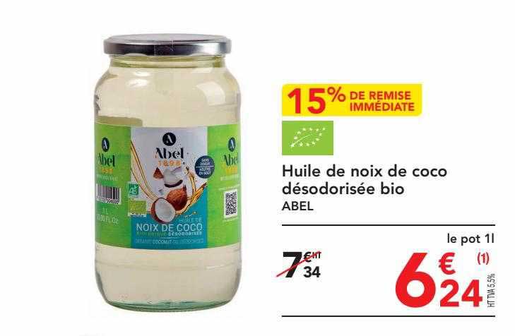huile de noix de coco désodorisée bio abel