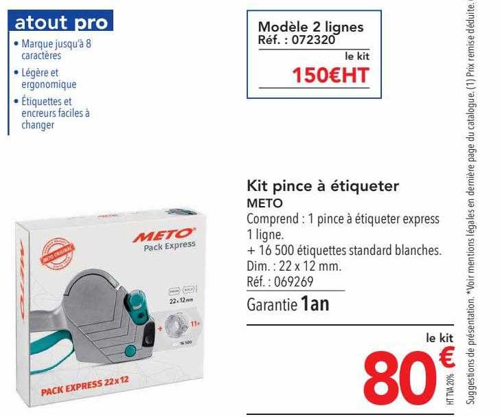Kit Pince à étiqueter Meto