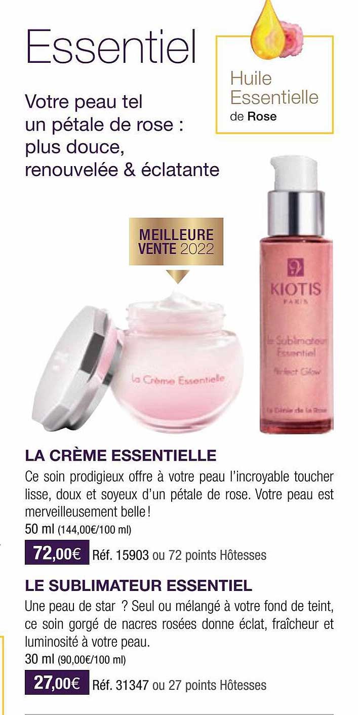 la crème essentielle kiotis, le sublimateur essentiel kiotis