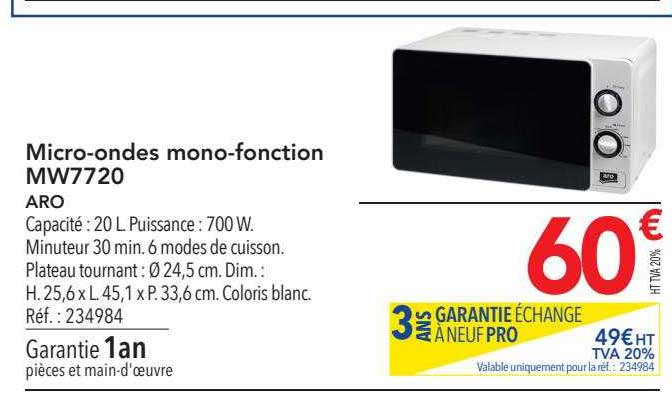 micro-ondes mono-fonction mw7720