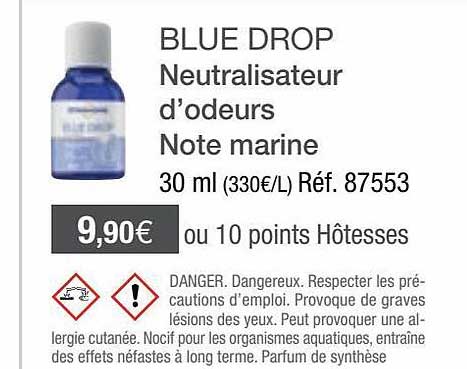 Neutralisateur D'odeurs Note Marine Blue Drop