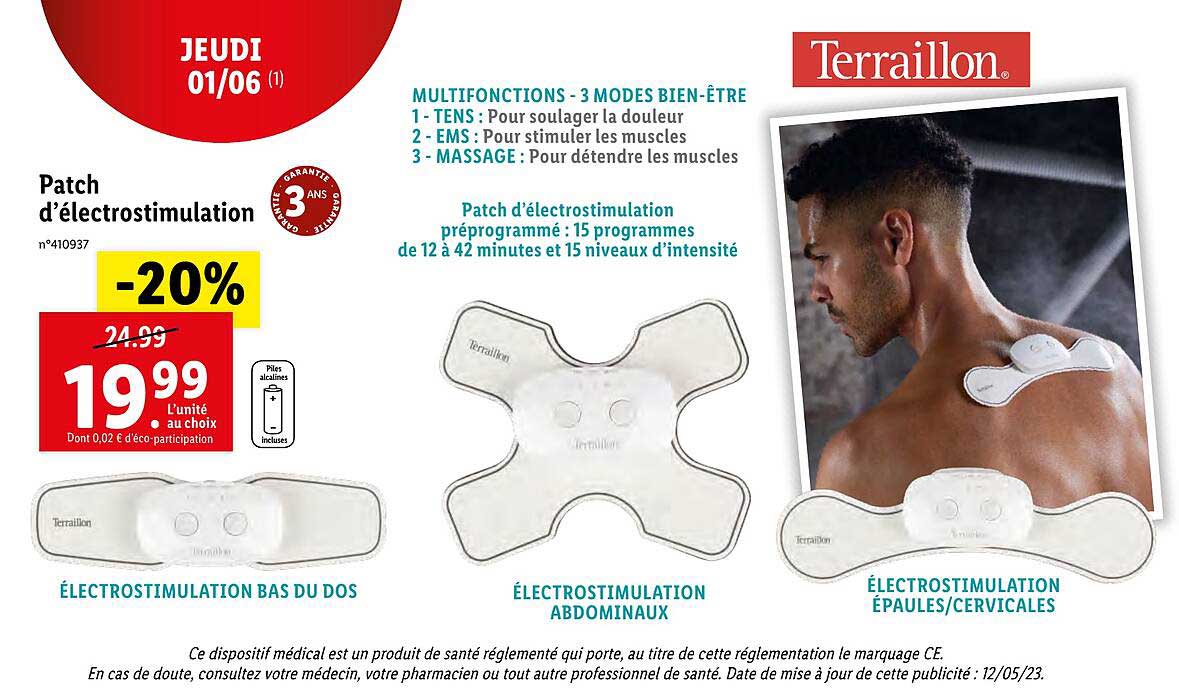patch d'électrostimulation terraillon