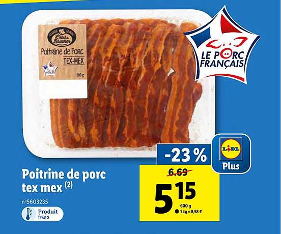 poitrine de porc tex mex