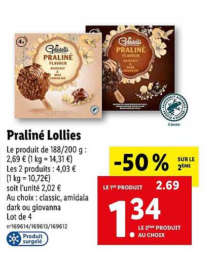 praliné lollies gelatelli