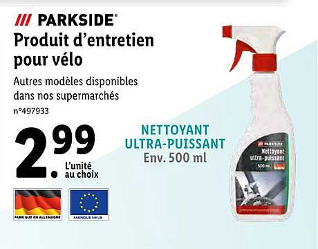 produit d'entretien pour vélo parkside