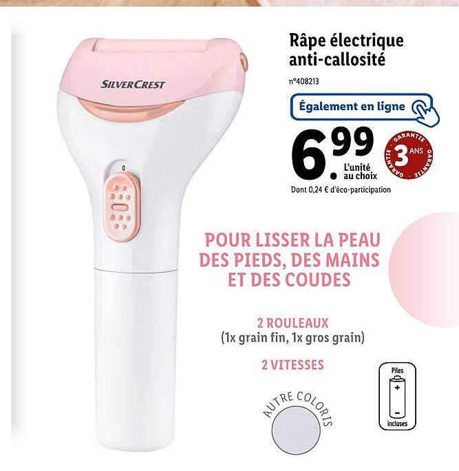 râpe électrique anti-callosite silvercrest