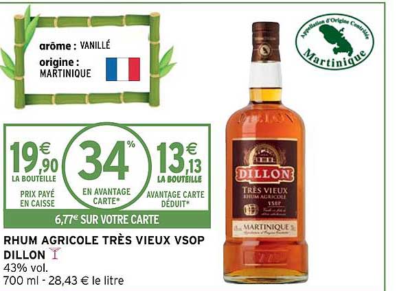 rhum agricole très vieux vsop dillon