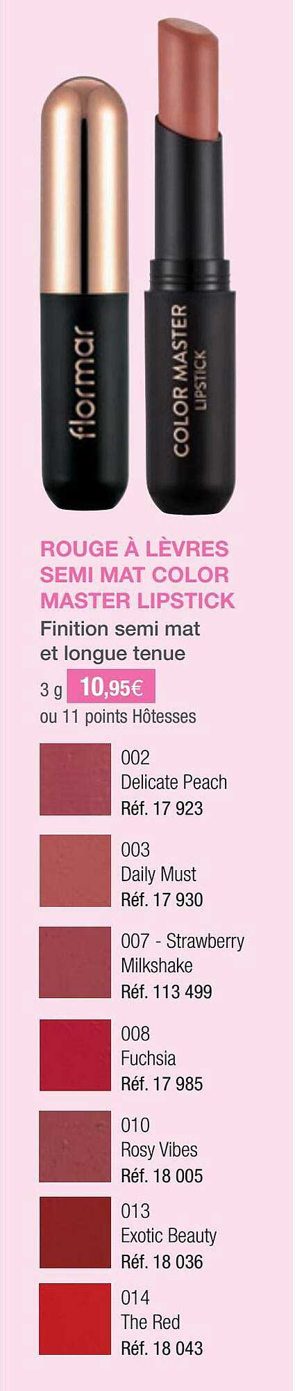 rouge à lèvres semi mat color master lipstick