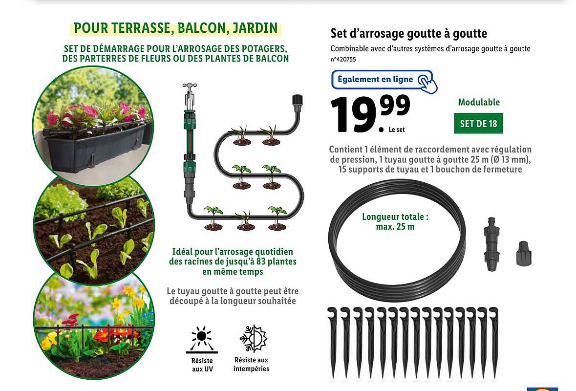 set d'arrosage goutte à goutte