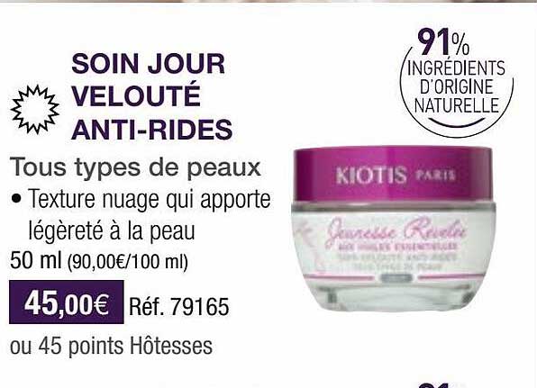 soin jour velouté anti-rides kiotis
