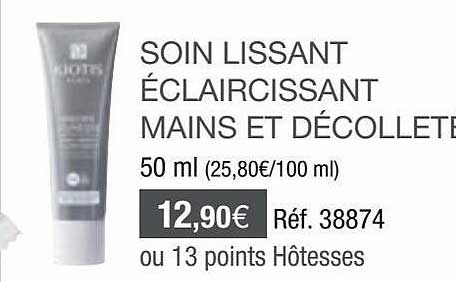 soin lissant éclaircissant mains et décollet