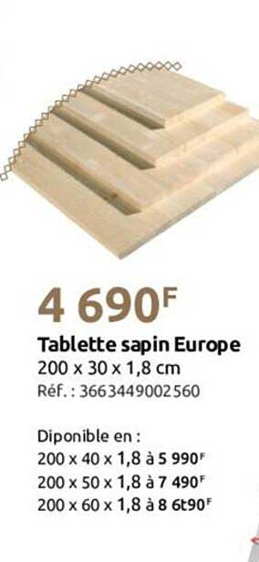 tablette sapin europe