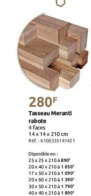 tasseau meranti rabote