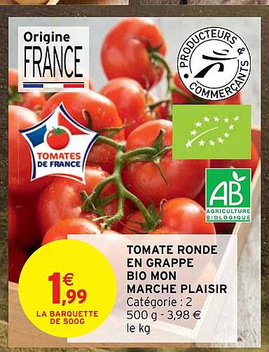 tomate ronde en grappe bio mon marché plaisir