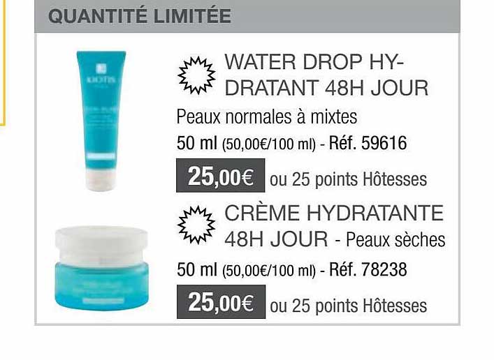 water drop hydratant 48h jour, crème hydratante 48h jour