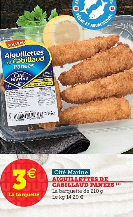 Aiguillettes De Cabillaud Panées Cité Marine