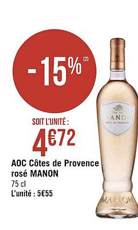 Aoc Côtes De Provence Rosé Manon