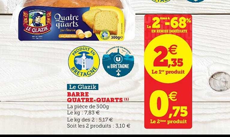 barre quatre quarts le glazik le 2ème à -68% en remise immédiate